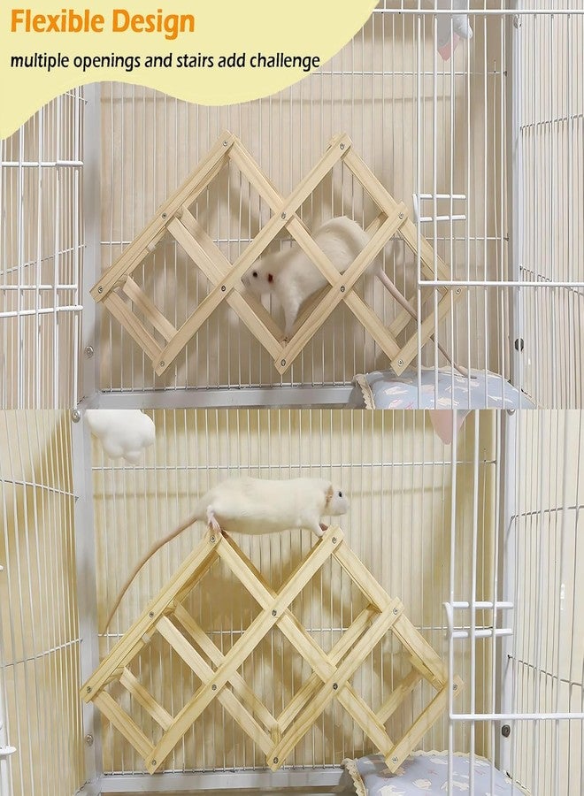 Jevnd Wooden Rat Climbing Toys, Natural Pet Rat Cage Accessories Climbing Ladder, Fancy Rats Enrichment Toy Activities, Hanging Rodent Toys for Pet Rats in Cage Playing Chewing (M, 1pc) - Image 4